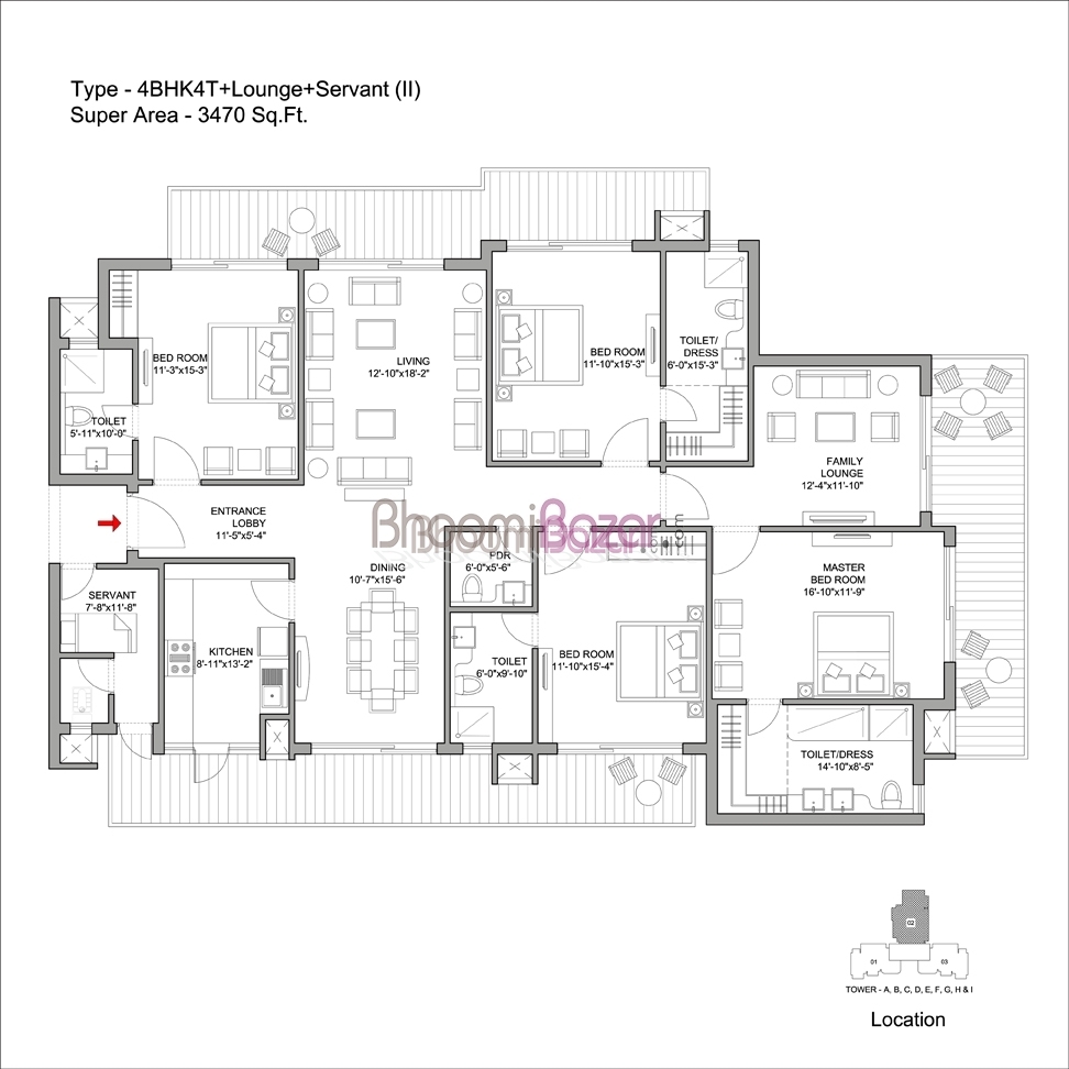 Bestech Park View Grand Spa 4 BHK+SR+FL 3470 Sq.ft for Sale
